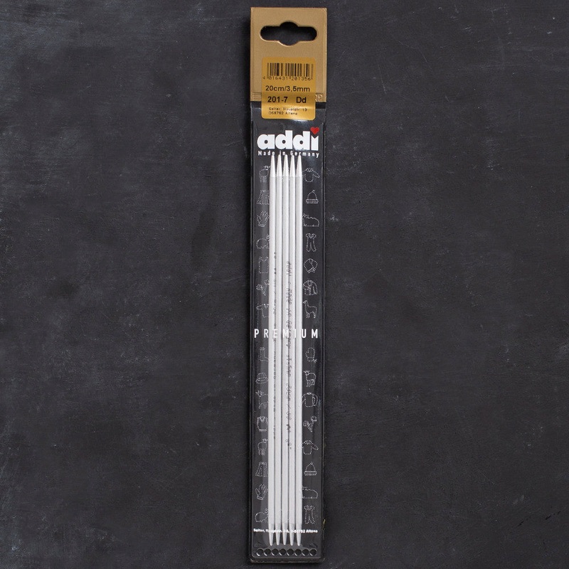 Addi 3.5mm 20cm 5 Pieces Aluminium Double Pointed Needles – 201-7