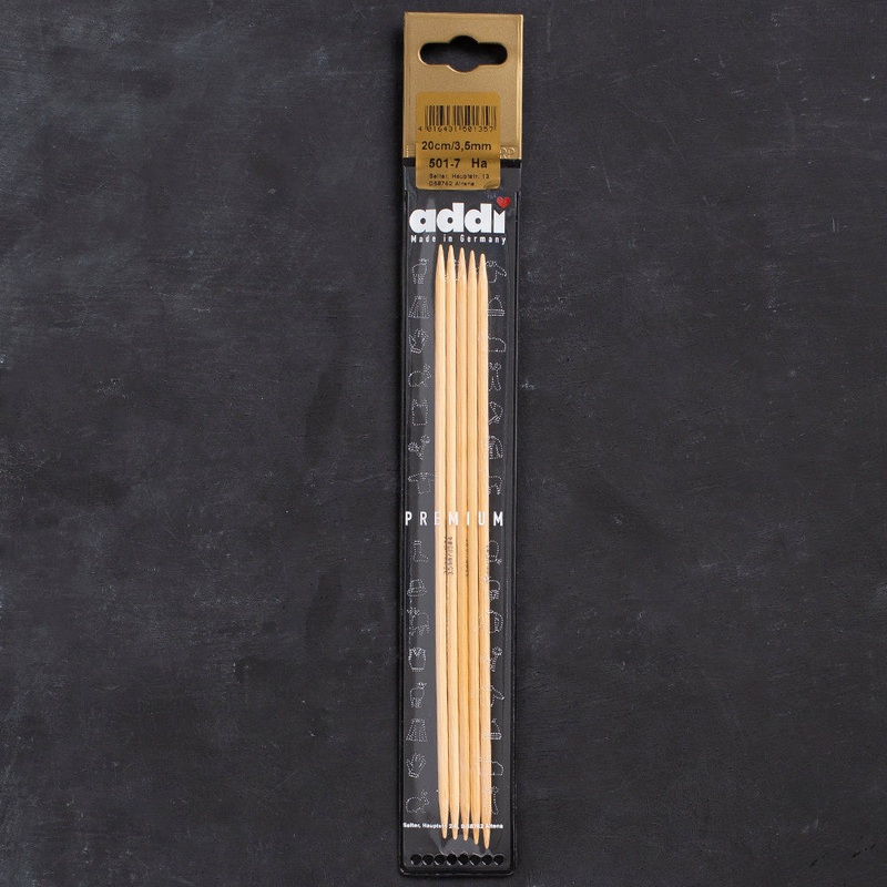 Addi 3.5mm 20cm Bamboo Double-pointed Needles – 501-7/20/3.5