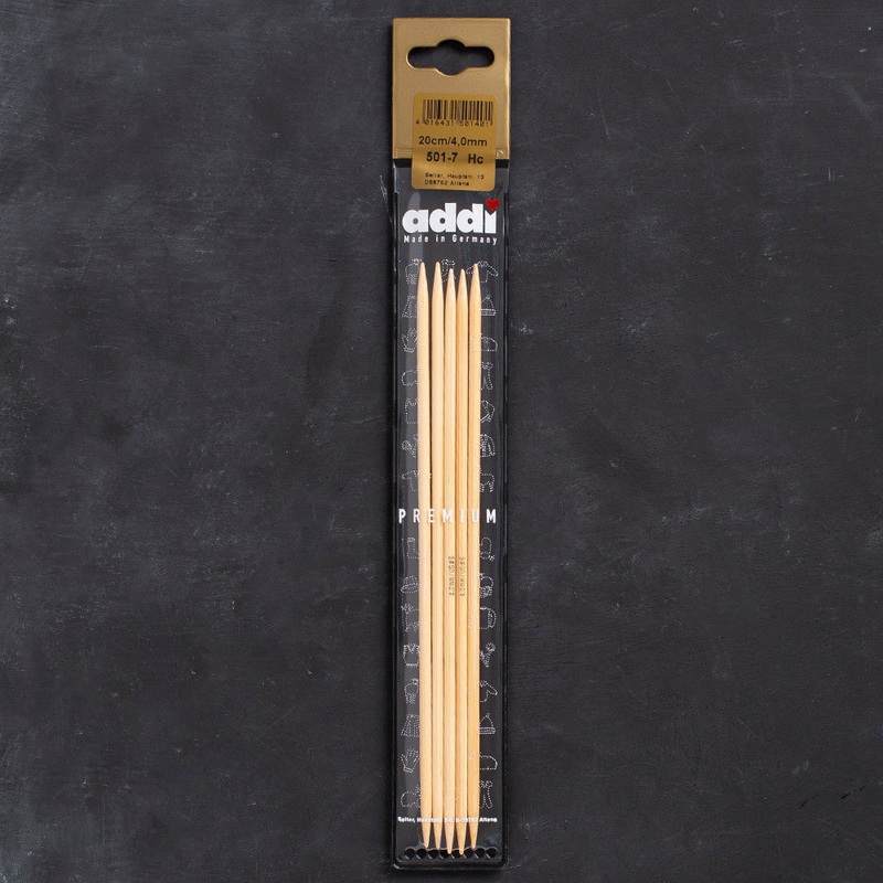 Addi 4mm 20cm Bamboo Double-pointed Needles – 501-7/20/4