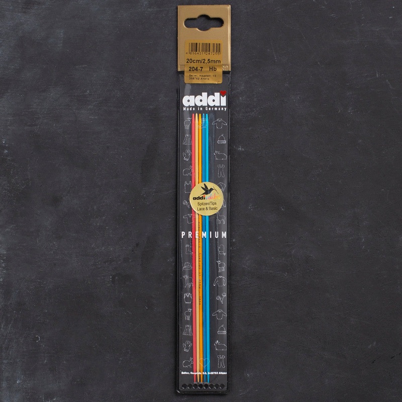 Addi Colibri 2.5mm 20cm Double Pointed Needle, Assorted Colors – 204-7