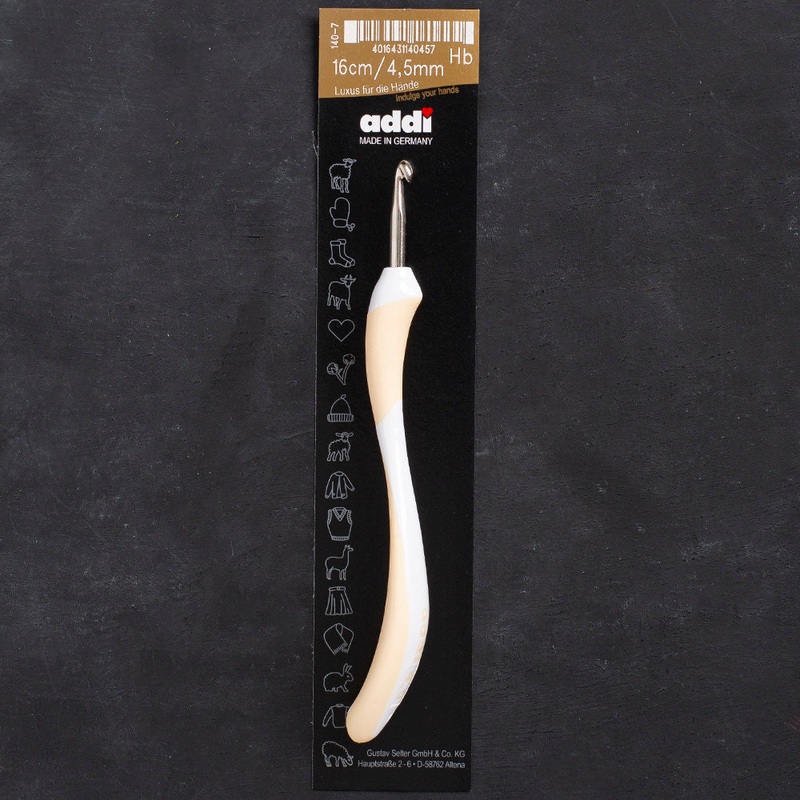 Addi Swing 4.5mm 16cm Ergonomic Crochet Hook, Beige – 140-7