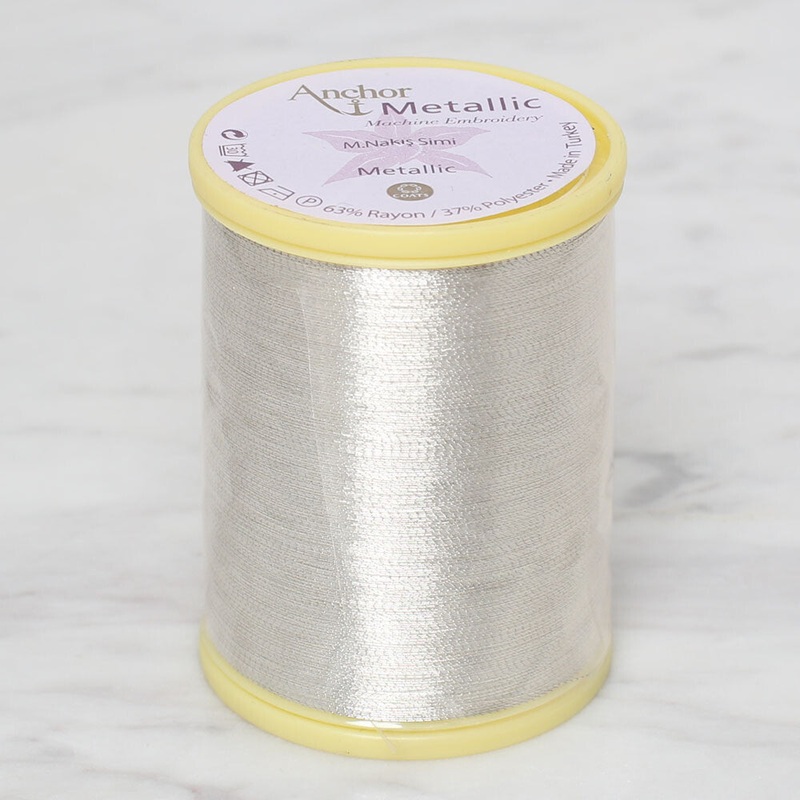 Anchor Metallic Hand Embroidery Thread, Grey – 4566050-0001