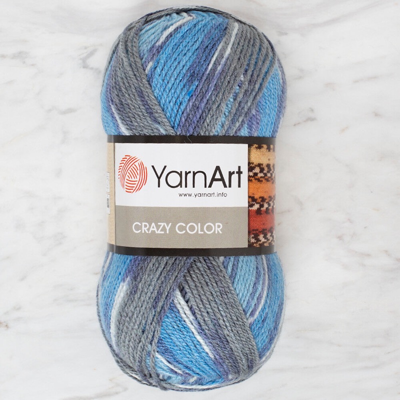 YarnArt Crazy Color Knitting Yarn, Variegated – 134