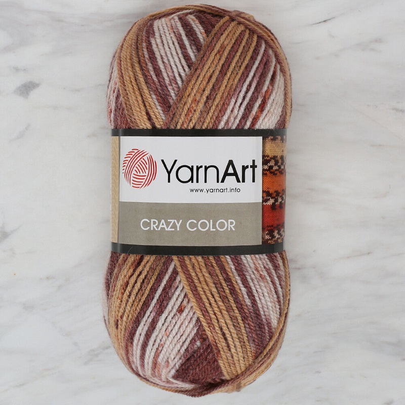 YarnArt Crazy Color Knitting Yarn, Variegated – 138