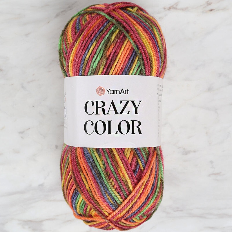 YarnArt Crazy Color Knitting Yarn, Variegated – 148