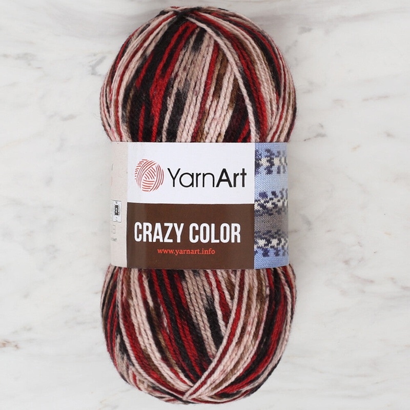 YarnArt Crazy Color Knitting Yarn, Variegated – 156