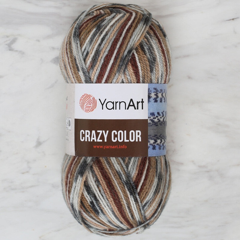 YarnArt Crazy Color Knitting Yarn, Variegated – 158