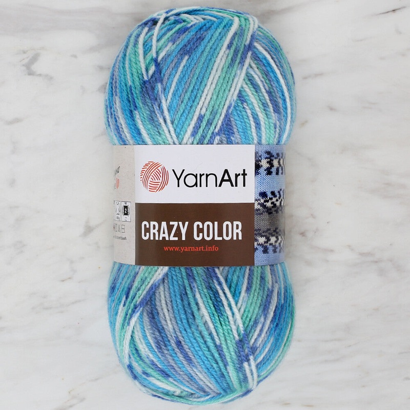 YarnArt Crazy Color Knitting Yarn, Variegated – 98