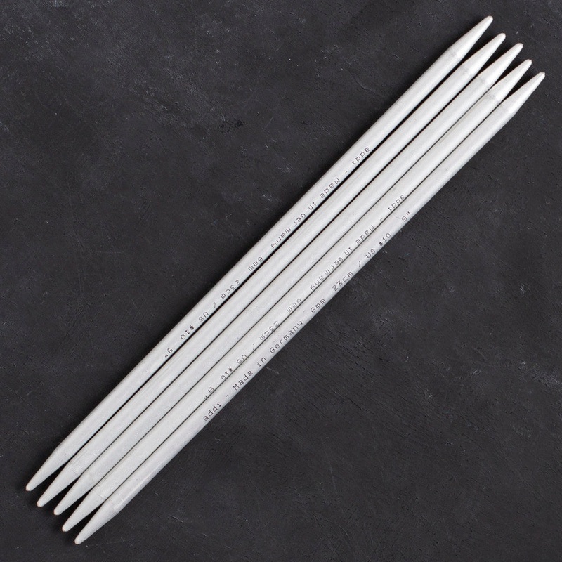 Addi 6mm 23cm 5 Pieces Aluminium Double-pointed Needles – 201-7