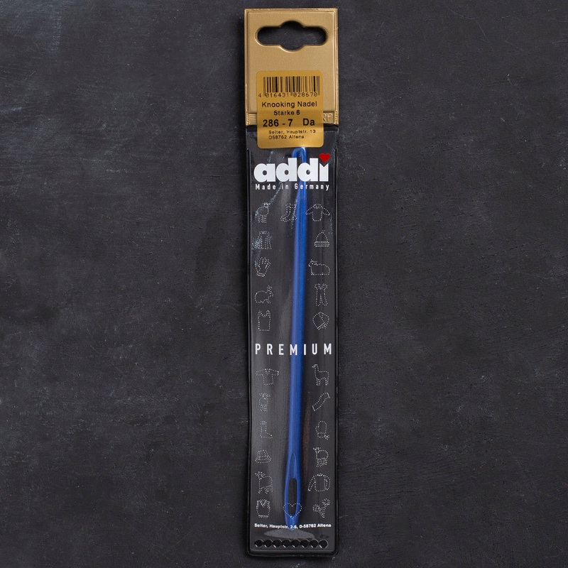 Addi 6mm Knooking Needle, Blue – 286-7/00