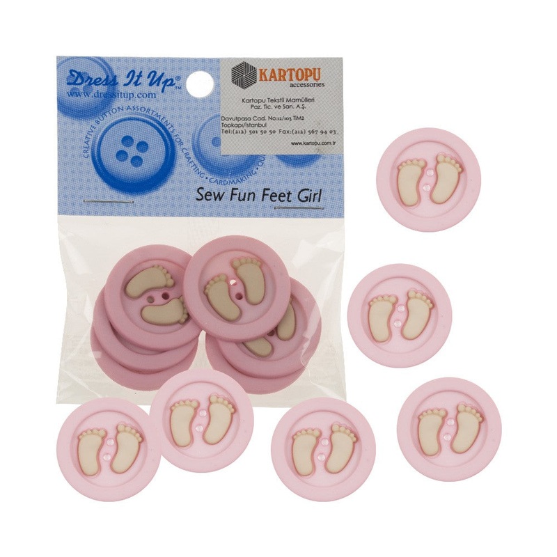 Dress It Up Creative Button Assortment, Baby Feet – 5873