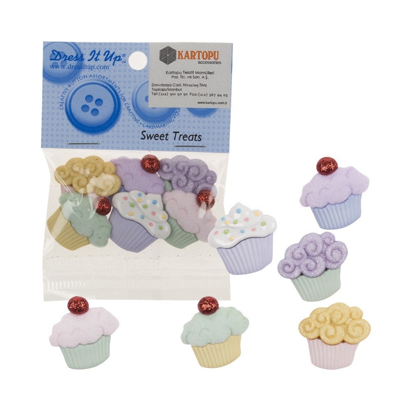 Dress It Up Creative Button Assortment, Cup Cake – 4814