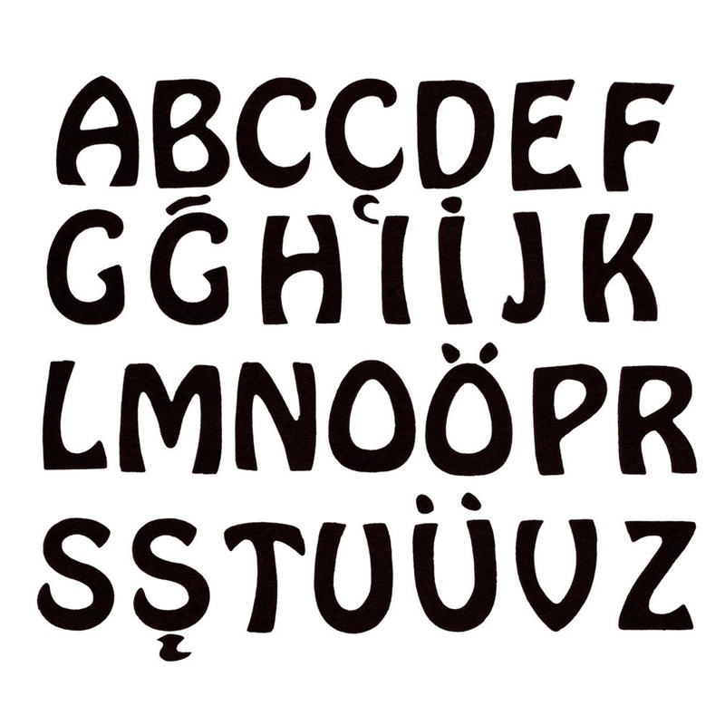 La Mia 29 Pieces Letter Shaped Felt Die Cut, Black – M01