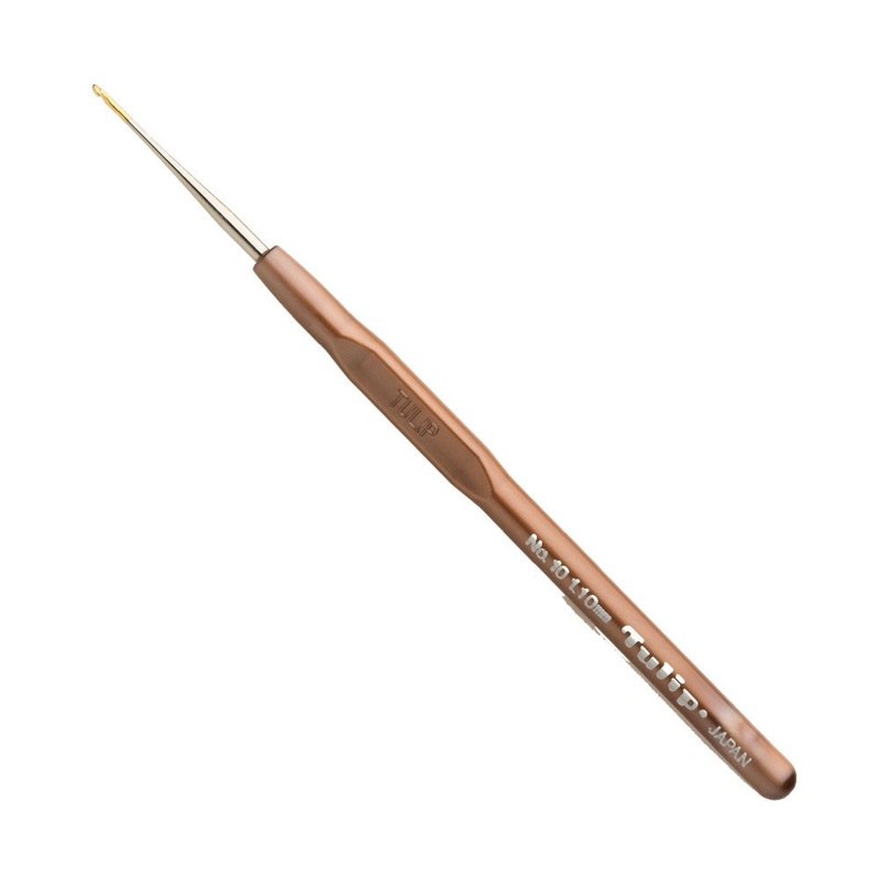 Tulip No.10 1.10 mm Crochet Hook with Plastic Handle, Brown – T-9G
