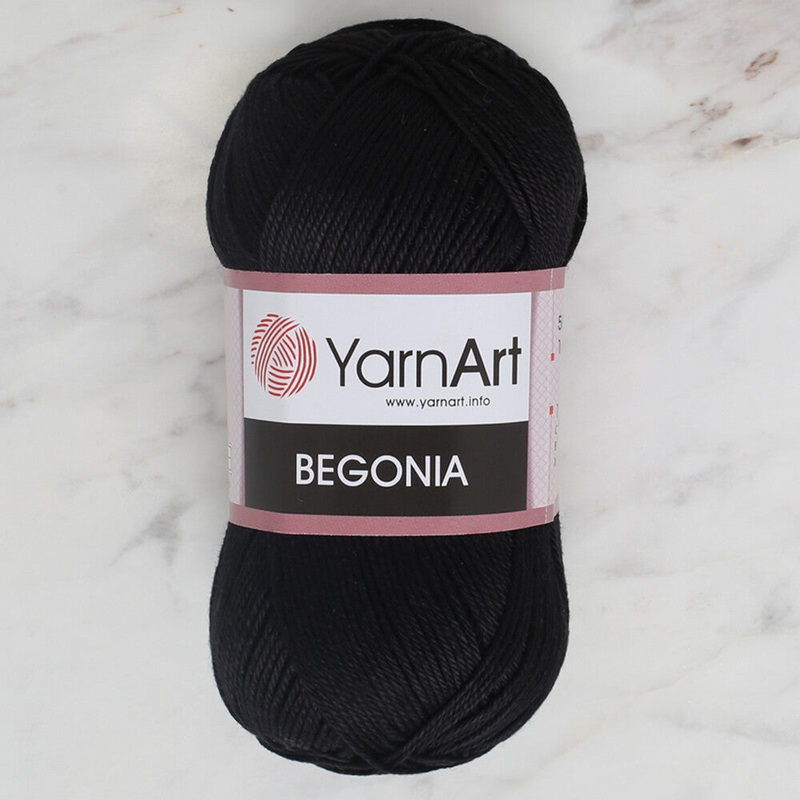 YarnArt Begonia 50gr Knitting Yarn, Black – 999