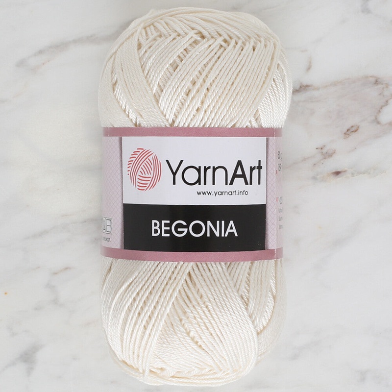 YarnArt Begonia 50gr Knitting Yarn, Cream – 6282