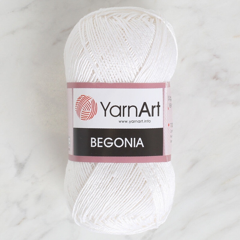 YarnArt Begonia 50gr Knitting Yarn, White – 003