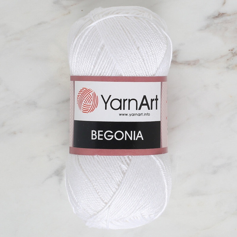 YarnArt Begonia 50gr Knitting Yarn, White – 1000