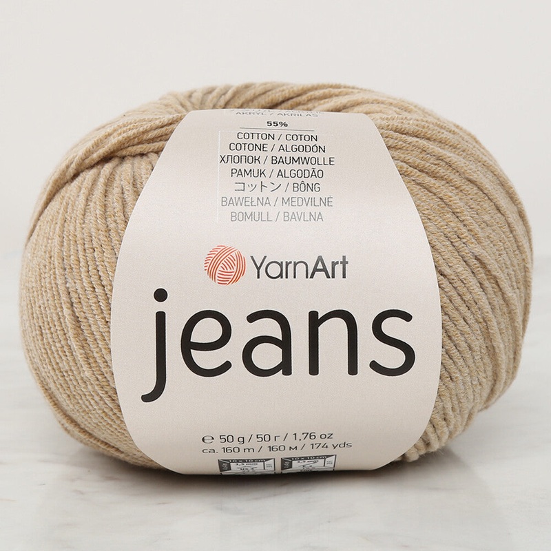 YarnArt Jeans Knitting Yarn, Beige – 48