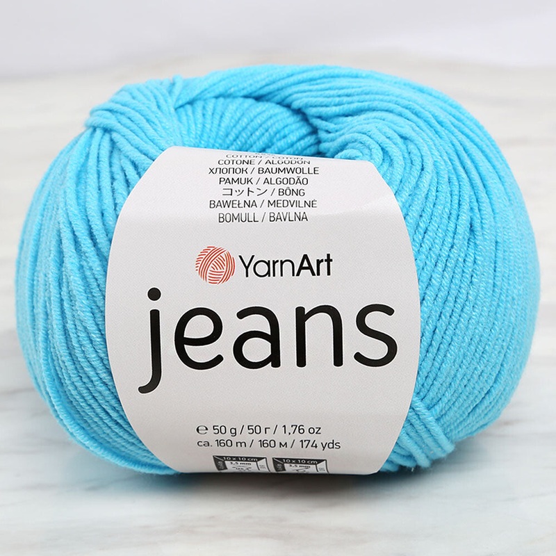 YarnArt Jeans Knitting Yarn, Blue – 33