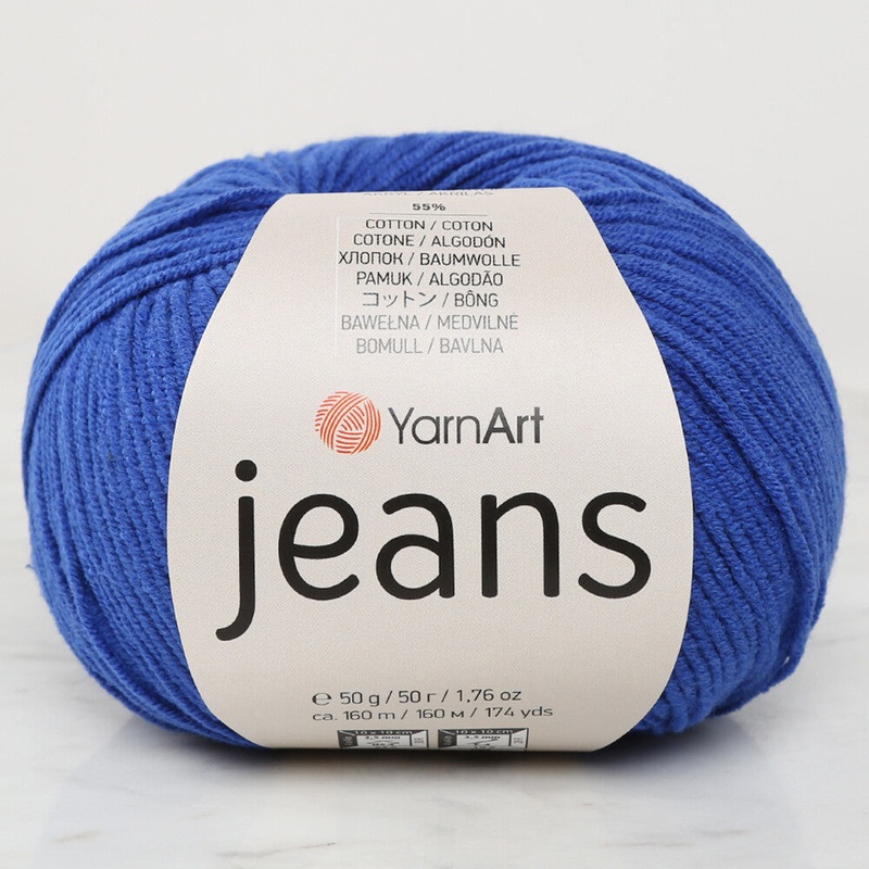 YarnArt Jeans Knitting Yarn, Blue – 47