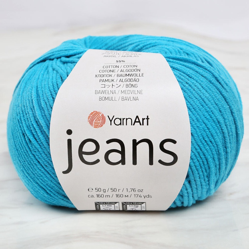 YarnArt Jeans Knitting Yarn, Blue – 55