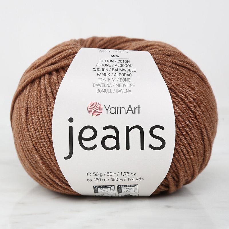 YarnArt Jeans Knitting Yarn, Brown – 40