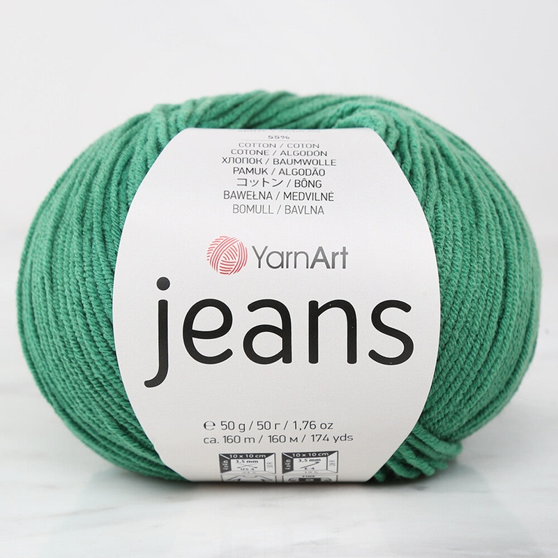 YarnArt Jeans Knitting Yarn, Green – 52