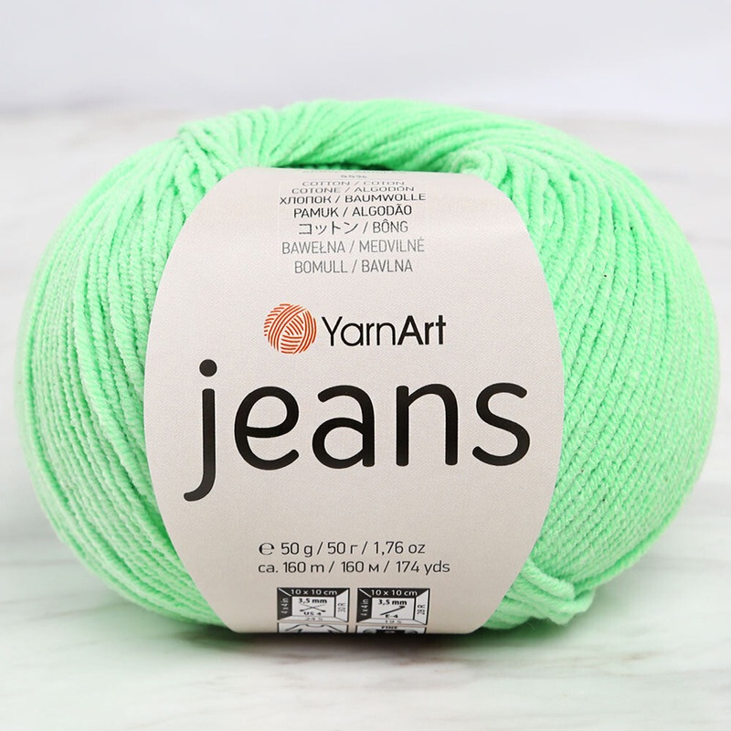 YarnArt Jeans Knitting Yarn, Green – 60