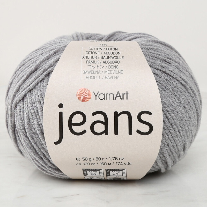 YarnArt Jeans Knitting Yarn, Grey – 46