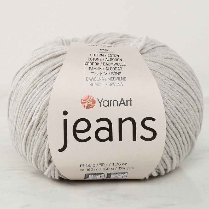 YarnArt Jeans Knitting Yarn, Grey – 49