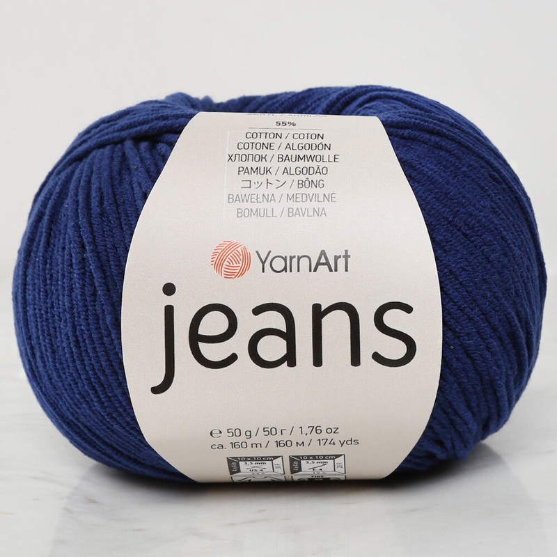 YarnArt Jeans Knitting Yarn, Navy Blue – 54
