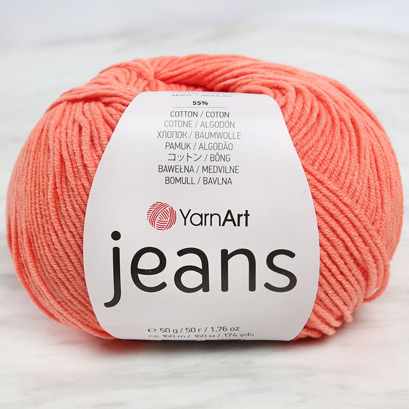 YarnArt Jeans Knitting Yarn, Orange – 23