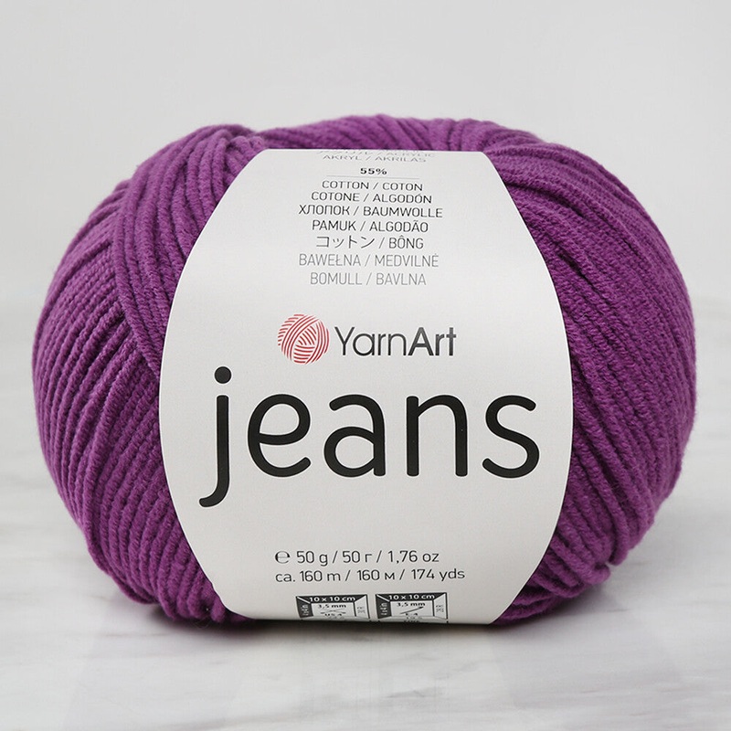 YarnArt Jeans Knitting Yarn, Purple – 50