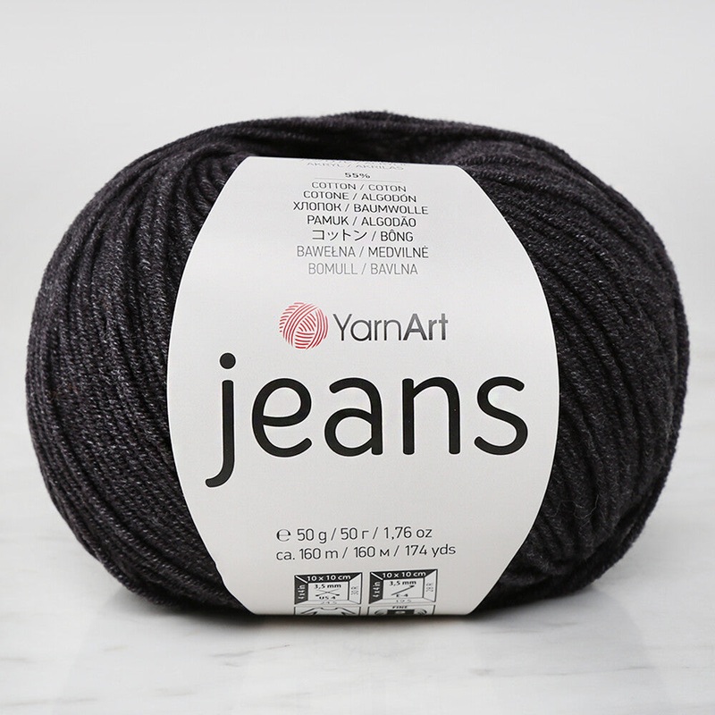YarnArt Jeans Knitting Yarn, Smoke Grey – 28