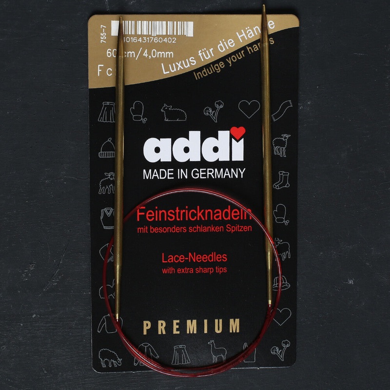 Addi 4mm 60cm Lace Circular Knitting Needles – 755-7