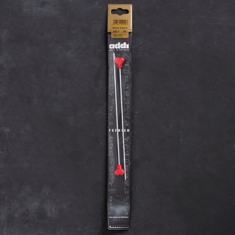 Addi 2 mm 20 cm Jacket Knitting Needles, Aluminium – 200-7/20/2