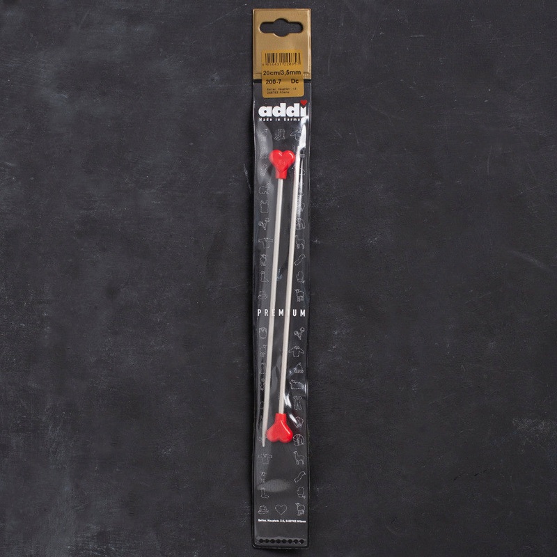 Addi 3.5 mm 20 cm Jacket Knitting Needles, Aluminium – 200-7/20/3.5