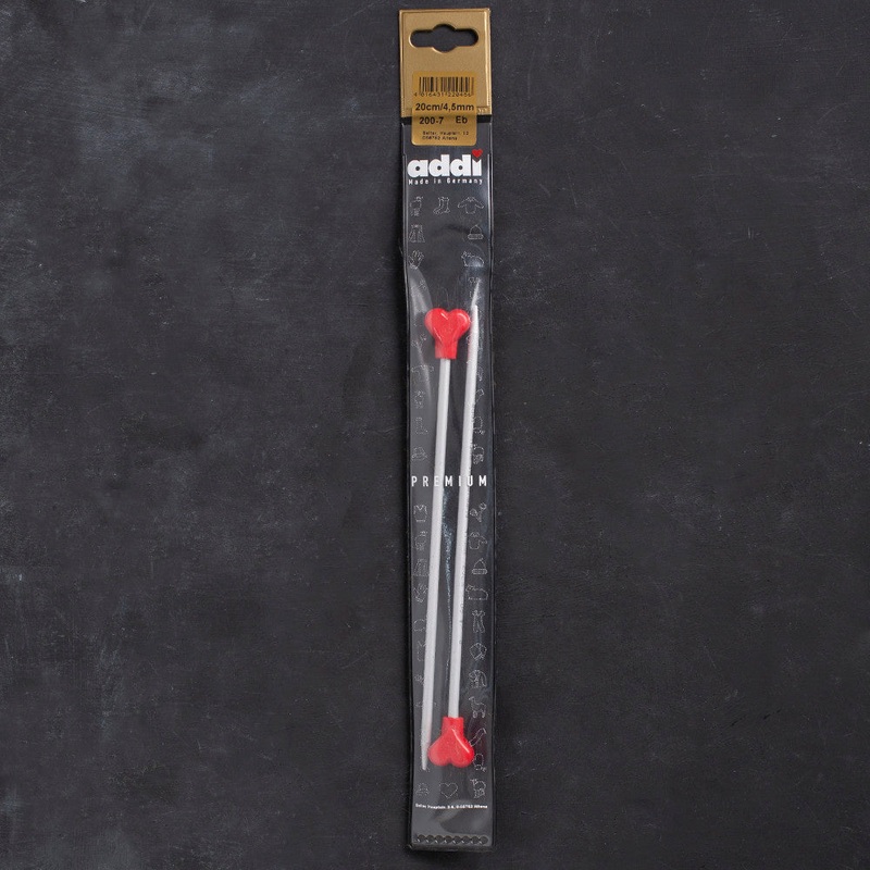 Addi 4.5 mm 20 cm Jacket Knitting Needles, Aluminium – 200-7/20/4.5