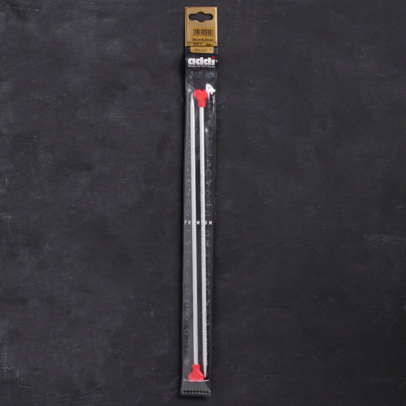 Addi 5.5 mm 35 cm Jacket Knitting Needles, Aluminium – 200-7/35/5.5