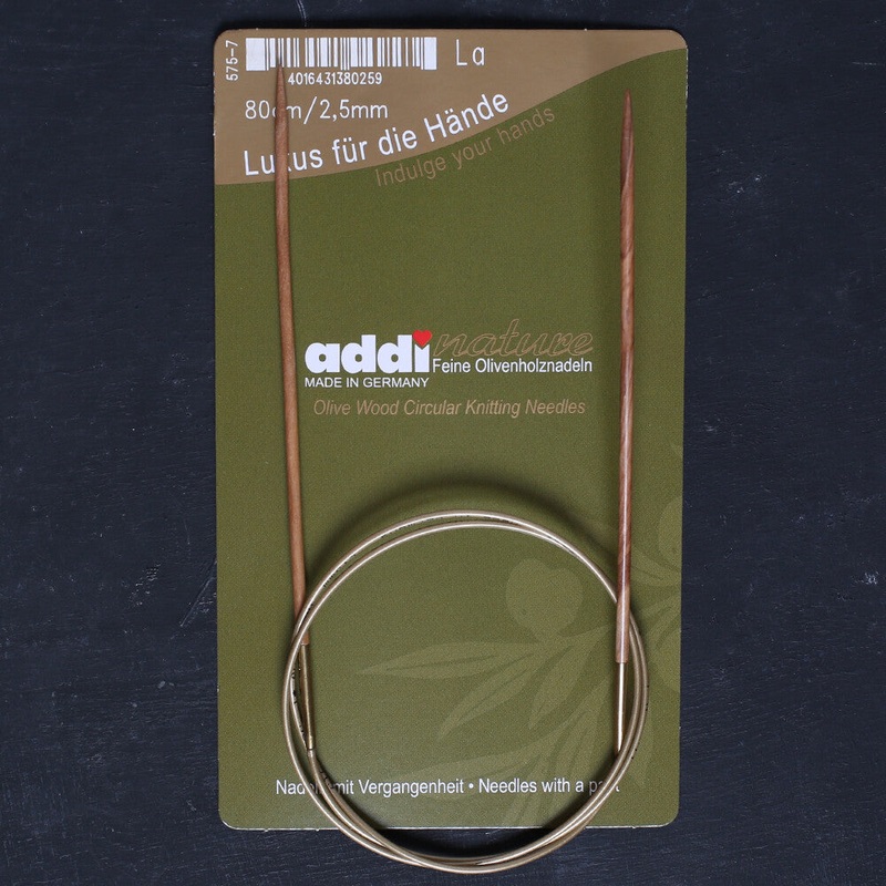 Addi Olive Wood 2.5mm 80cm Circular Knitting Needles – 575-7
