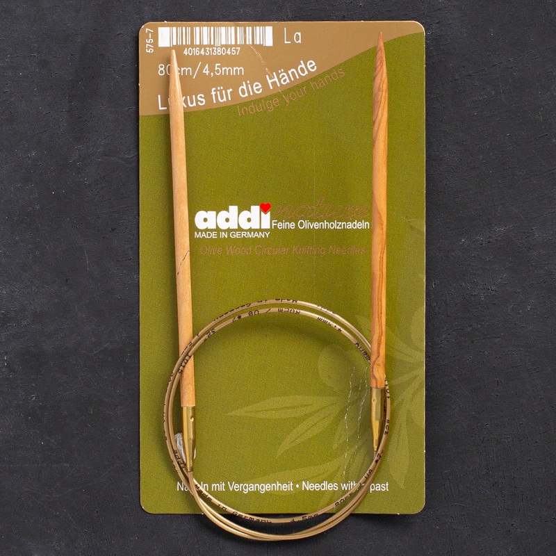 Addi Olive Wood 4.5mm 80cm Circular Knitting Needles – 575-7