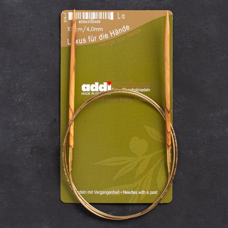 Addi Olive Wood 4mm 100cm Circular Knitting Needles – 575-7