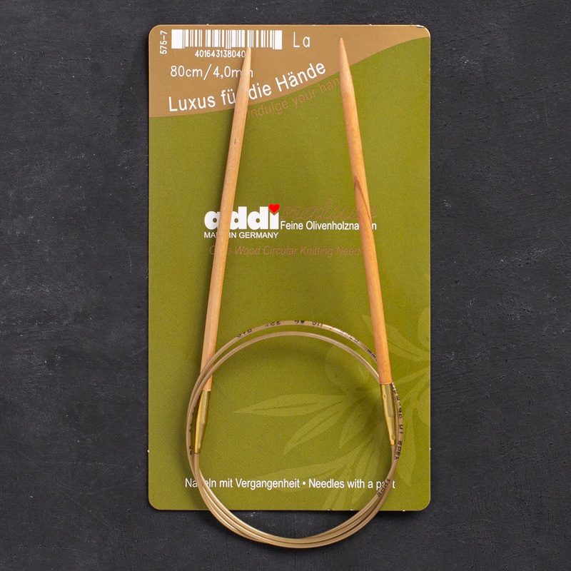 Addi Olive Wood 4mm 80cm Circular Knitting Needles – 575-7