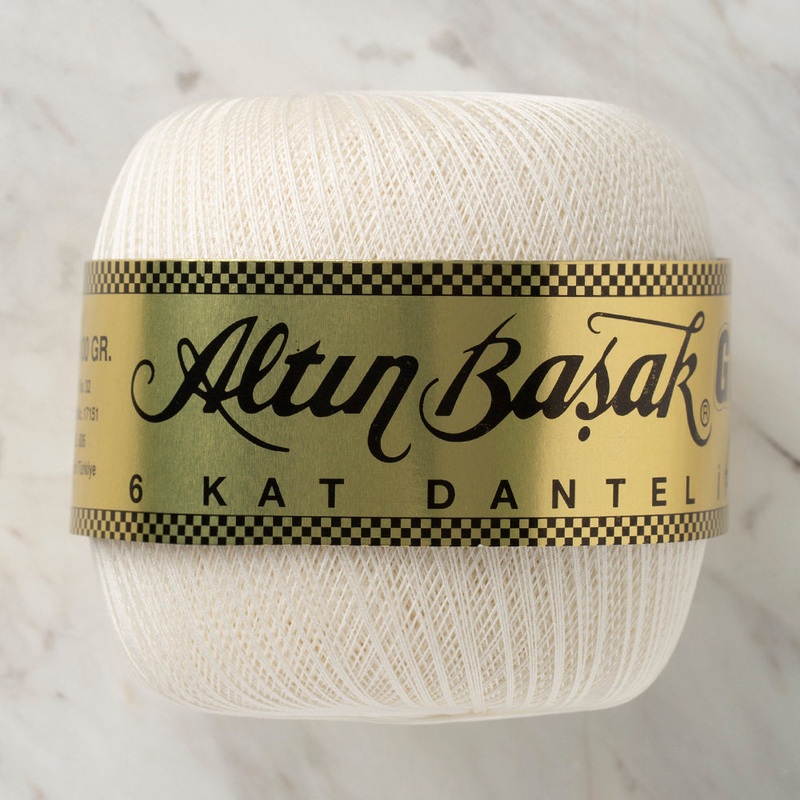 Altinbasak 100Gr 6 Ply Gold Lace Thread 60 No – Cream
