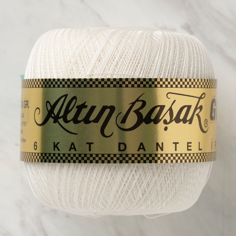 Altinbasak 100Gr 6 Ply Gold Lace Thread 70 No – Cream