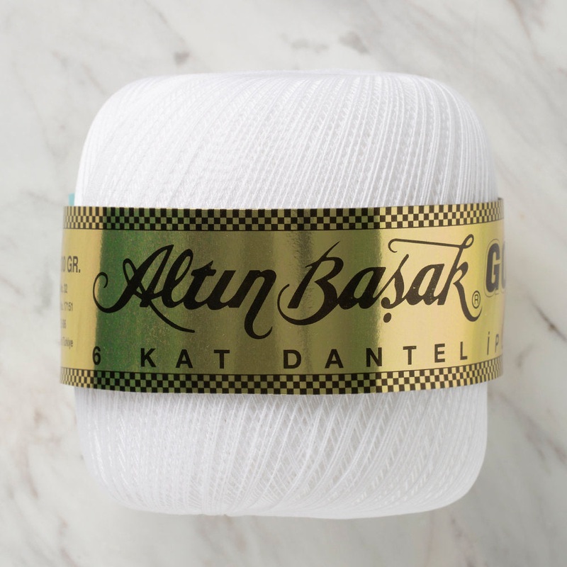 Altnbaak 100Gr 6 Ply Gold Lace Thread 50 No – White