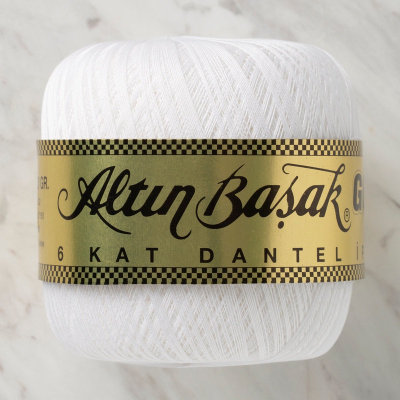 Altnbaak 100Gr 6 Ply Gold Lace Thread 60 No – White