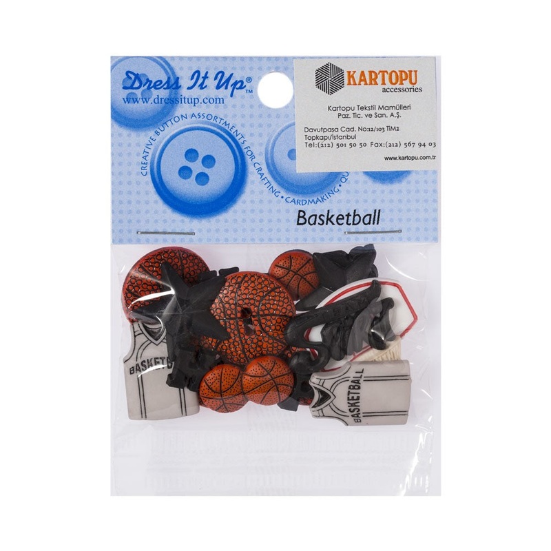 Dress It Up Creative Button Assortment, Basketball – 421