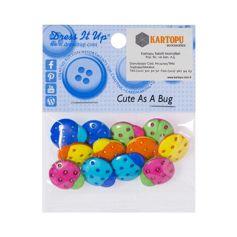 Dress It Up Creative Button Assortment, Lady Bug – 5835